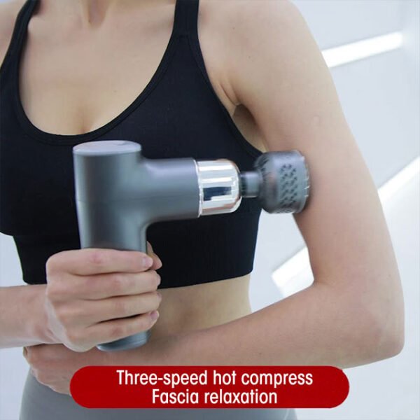 mini electric fitness heating hot cold deep tissue muscle body percussive brushless motor vibration massage gun