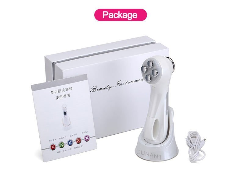 详情图10 portable ems ultrasonic led light face vibrating facial beauty electric vibrating massage tool massager machine