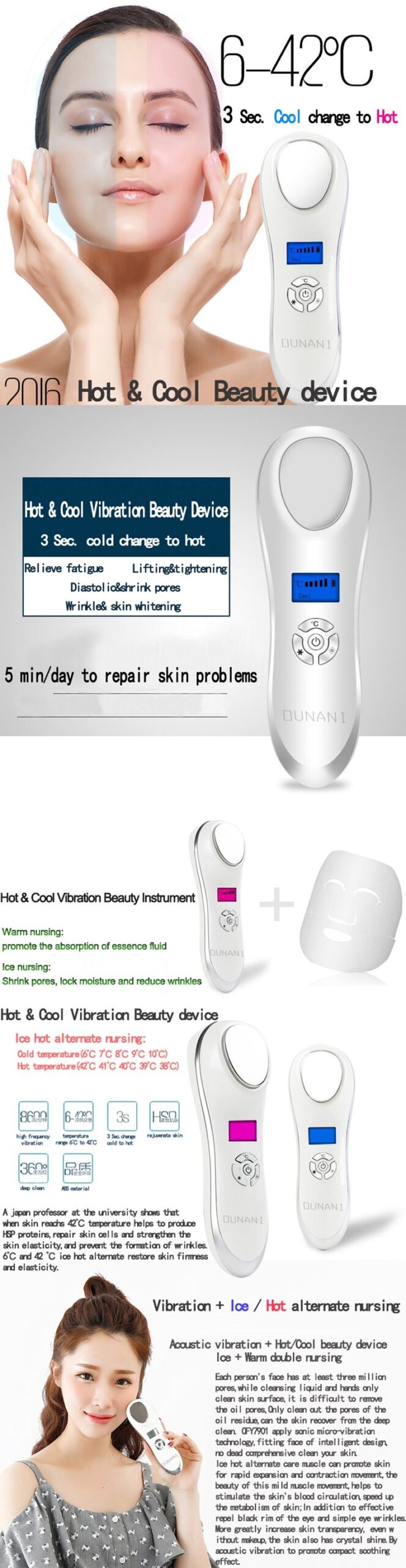 详情图1face lift hot and cold hammer facial device beauty skin tightening machine instrument