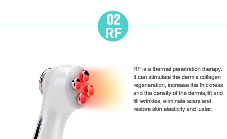 详情图4 portable ems ultrasonic led light face vibrating facial beauty electric vibrating massage tool massager machine