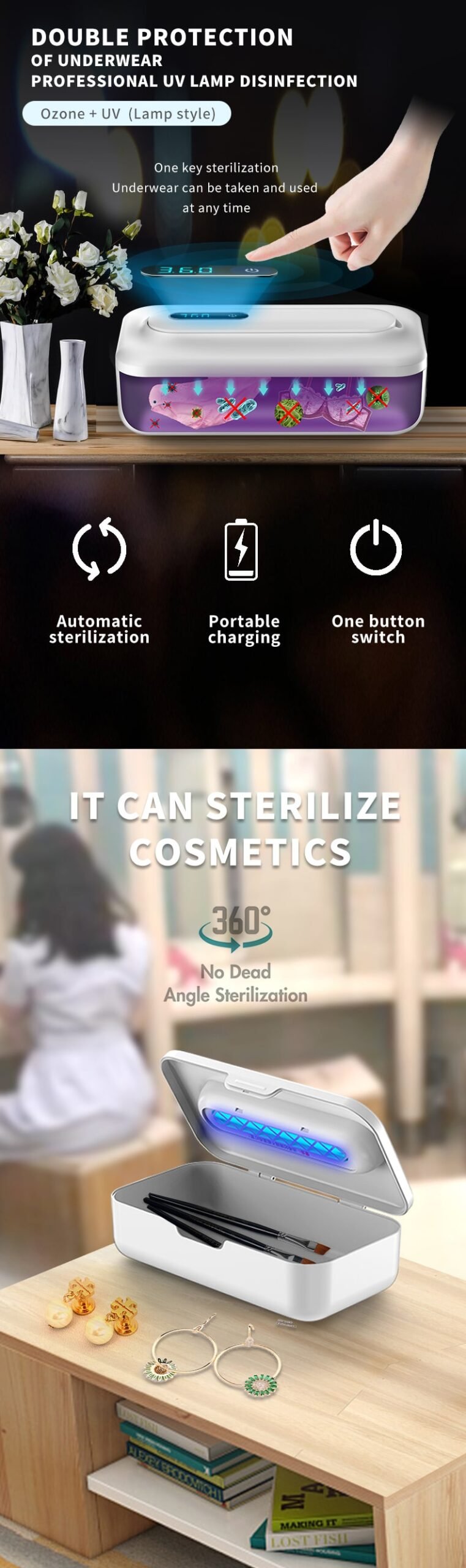 详情页3 multifunctional ultraviolet disinfection uv wand sanitizer box