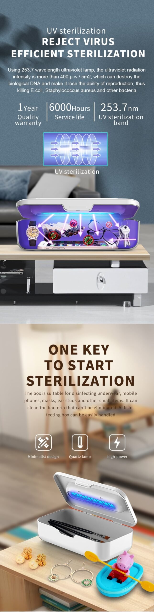 详情页4 multifunctional ultraviolet disinfection uv wand sanitizer box
