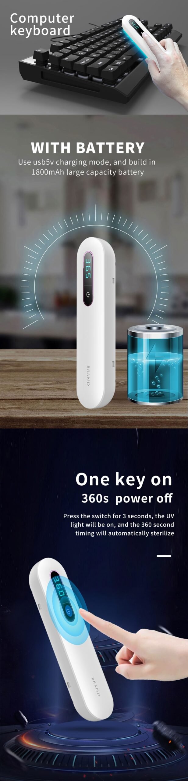 详情页6 multifunctional ultraviolet disinfection uv wand sanitizer box