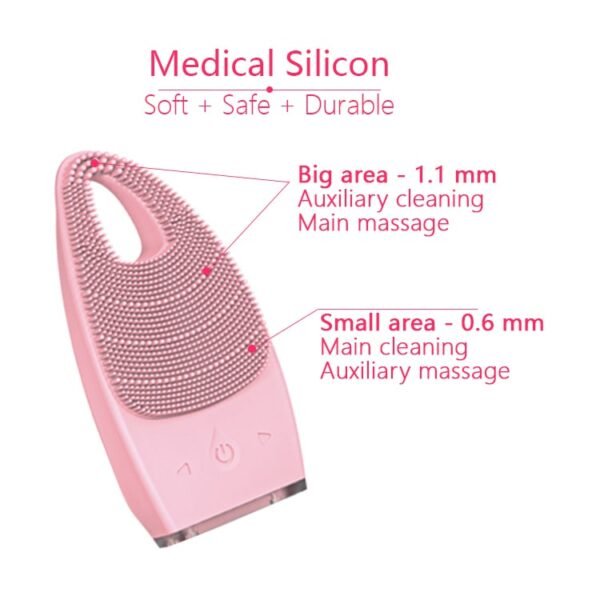 small bristle silicone brush (bult in battery)