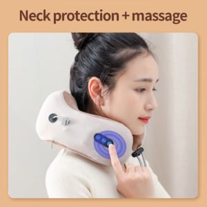 body cervical kneading shiatsu vibration c type shape neck and shoulder relaxing massage travel pillow